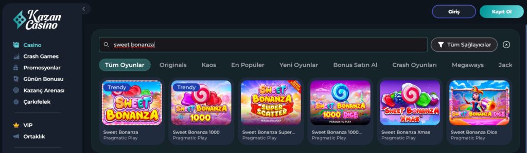 kazancasino sweet bonanza oyunu